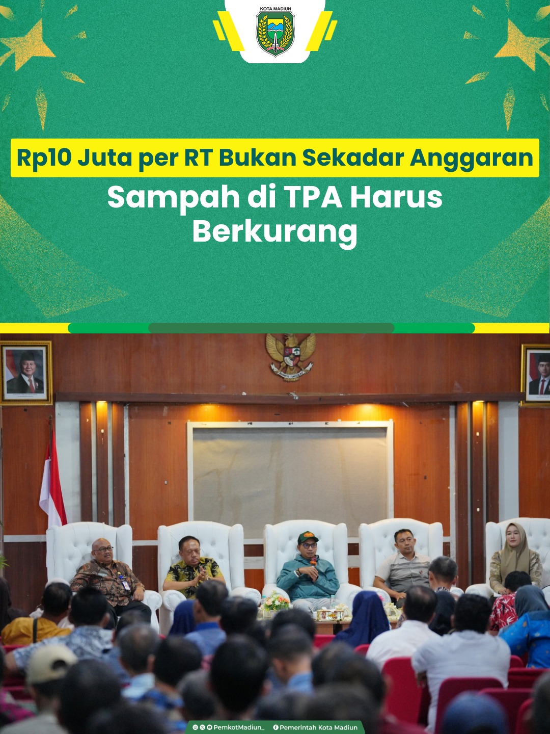 Pengelolaan sampah dimulai dari lingkungan sendiri. Melalui dukungan Rp10 juta untuk setiap RT, Pemkot Madiun mendorong ...